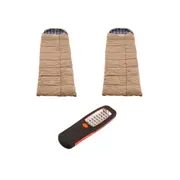 Kings Premium Sleeping Bag - Left and Right Zipper + 24 LED Work Light
