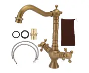 Lojalitet Retro Basin Faucet European Style With Double Handle Copper Hot And Cold Mixer Tap For Bathroom Kitchen