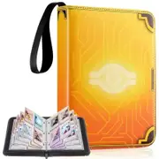Trading Card Binder 4-Pocket Binders For Cards 400 Cards PU Yugioh Cards Pokemon TCG Card Album Folder Books Case with Zipper for PTCG MTG YGO (Dark Pazzle) Gift.