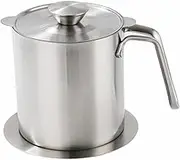 JECOMPRIS 1Pc Oil Strainer Pot with Lid Capacity Oil Storage Container with Fine Mesh Filter for Cooking Oil Grease Separation