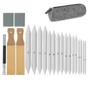 22 PCS Sketch Drawing Tools, 16 Blending Stumps Set with 2 Sandpaper Pencil8701