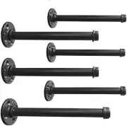 Industrial Pipe Clothing Heavy Duty Garment Black Iron Shelf Brackets 10 Inch