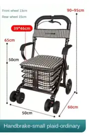 Steel Rollator Walker for Adult Mobility Impairment Foldable Adjustable Handles Rolling Walker for Seniors 50 kg use