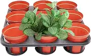 Seedling Pots and Trays 9 Cells Round Thickened Simple Plastic Shuttle Trays and Pots for Garden Greenhouse Seedling, and, Potting