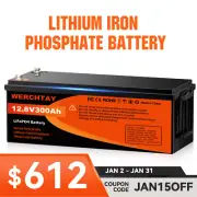 12V 300Ah Lithium Battery Iron Phosphate BMS LiFePO4 Prismatic Cell Camping
