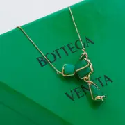Bottega Veneta Green x Gold Jade Sterling Silver Pendant 707823vcct53808