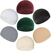 [JILANI HANDICRAFT] Winter Knitted Woolen hat, Men's Plus Velvet Warm hat, AB Yarn Rhombus Pullover Outdoor hat
