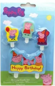 Set of 4 Piece Peppa Pig Birthday Candles Party Supplies Decoration