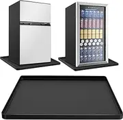 [Aping] Mini Fridge Silicone Mat with Raised Edges, Washer and Dryer Top Protector Mat,24''x24'', Refrigerator Floor Protector Mat, Mini Fridge Drip Pan Tray Protect from Water Leakage (Black)