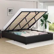 ALFORDSON Bed Frame King Size Gas Lift Storage Mattress Base Black WILBUR