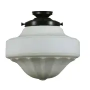 Derby Opal Matt 13&quot; Shade w 6 1/4&quot; Black Batten Fix Light