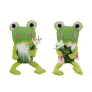 Rudolph Green Elves Figurine Lovely Fun Frog Hat Ornaments