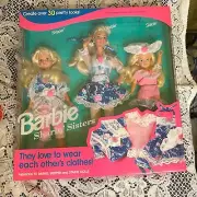 Sharin' Sisters Barbie Gift Set Barbie, Stacie, & Skipper #5716 NIB Vintage 90s