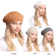 ComfyLuxe Solid Color Ribbed Beret