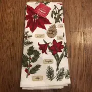 2 St. Nicholas Square Kitchen Dish Towels Christmas Holly & Mistletoe NWT