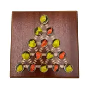 13cm Square wooden triangle marble solitaire game