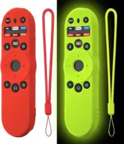 2Pack Silicone Remote Cover for Vizio TV XRT270 Smart red+glow green