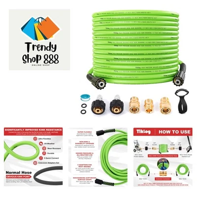 Pressure Washer Hose 50 FT 1/4”, 4000 PSI Kink Resistant High Pressure Replac...