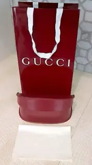 Very Rare New (Unused) Gucci Burgundy Soft Clam Shell Glasses Case (XL).