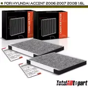 2x Cabin Air Filter with Activated Carbon for Hyundai Accent 2006-2008 L4 1.6L (for: Hyundai)