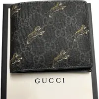 在飛比找PopChill優惠-[二手] GUCCI 古馳 575133 黑GG老虎短夾 小