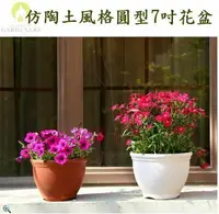 在飛比找鮮拾優惠-【Gardeners】仿陶土風格圓型花盆21cm附底盤4入