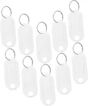 SHINEOFI 30pcs White Plastic Key Tags with Ring Number Marking Labels for Easy Identification Hotels Homes and Offices Keychain Id Tags
