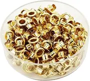 250 Pcs NUZAMAS Metal Eyelet Round Eyelet for Binding Metal Retainer Hole Slot Puncher Paper Card Single Hole Punch Binding Retainers Supplies for Home Office School