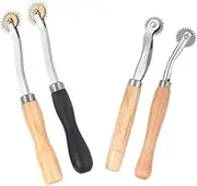 BEBEMOKO 4pcs Leather Scribing Wheel for Leather Craft Marking Tools for Sewing and Tracing Includes and Wheels for Projects and Precision Cutting