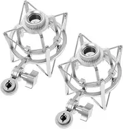 HONITANO 2pcs Plastic Microphone Stand Condenser Mic Shock Mount Stand Support Holder for Recording Studio Broadcast Portable Mic Holder