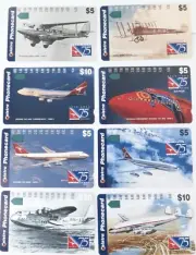 1993 Telstra Set 8 "QANTAS 75 Years" Unused Mint Phonecards