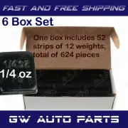6 Box 3744 PCs 1/4OZ Black Wheel Weights Stick-on Adhesive Tape Lead Free