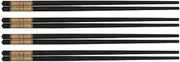 Alloy Chopsticks with Gold Trim 4 Pairs Set Black/Gold