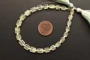 13 inch strand of natural Prehnite Octagon Faceted 7.5x6x3x-6x4x3mm beads.