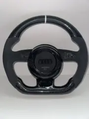 Audi Carbon Fiber Alcantara Steering Wheel Horn Cover S3 S4 S5 S6 S7 RS5 RS7 R8