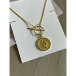 GOLD DIGGER 🔥全新沒帶過 925純銀鍍18K復古硬幣項鍊 RETRO COIN NECKLACE