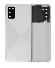 Back Cover Glass With Camera Lens For Samsung Galaxy A02S (Service Pack) (White)