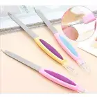 2Pcs 2 in 1 Metal Nail File Cuticle Remover Trimmer Buffer Manicure Tool*M2