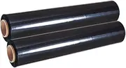 Karavi 2 Rolls Black Pallet Wrap 400mm x 250m | Heavy Duty 20µm Stretch Film | Tear-Resistant & Waterproof Shrink Wrap for Moving, Furniture, Luggage & Parcel Packaging