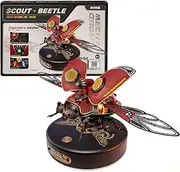 ROKR Scout Beetle Metal Model Kits for Adults - 147PCS 3D Metal Puzzle LED Mechanical Building Kit for Adults/Boys/Girls