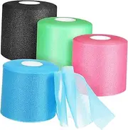 SAFIGLE 4 Rolls Athletic Pre Wrap Tapes Skin Friendly Shock Absorbing Wrist Tape Thickened Design for Versatile Use Sports for Boxing Soccer and Hair Styling