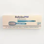 BabylissPRO Nano Titanium Ultra Thin Flat Iron +Thermal Paddle Brush BNTPP52UC N
