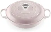 [Le Creuset] Signature 21180307774430 Cast Iron Gourmet Professional Pot Round Diameter 30 cm 3.5 L Suitable for All Hobs Including Induction 5.555 kg Shell Pink