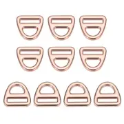 0.63" Adjuster Triangle with Bar Swivel Clip D Dee Ring Buckle, 10Pcs Rose Red