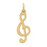 14K Yellow Gold Polished Treble Clef Charm