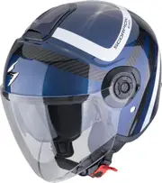 Scorpion EXO-City II Riva Jet Helmet, black-blue, Size L for Men Black Blue