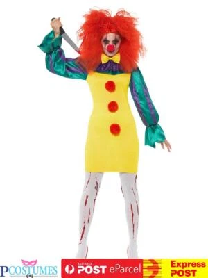 Vintage Clown Pennywise Scary Killer IT Circus Horror Halloween Costume