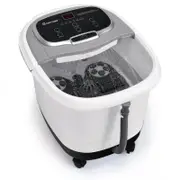 Costway Heated Foot Spa Massager w/Adjustable Shower/LED Display/Timer Grey