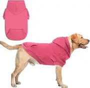 SCENEREAL Dog Hoodie Sweaters for Small Medium Large Size Dogs, Fleece Dog Sweatshirt with Hat and Pocket,Soft Cotton Cold Winter All Weather Dog Clothes for S to XL Sized Dogs, Pink XL