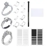 8 Pcs Ring-Size Adjuster for Loose Rings Transparent Ring Adapter Kit with Silverware Polishing Cloth As Shown